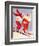 Santa and Woman Together on Candy Cane Skis, National Museum of American History, Archives Center-null-Framed Art Print