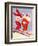 Santa and Woman Together on Candy Cane Skis, National Museum of American History, Archives Center-null-Framed Art Print