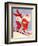 Santa and Woman Together on Candy Cane Skis, National Museum of American History, Archives Center-null-Framed Art Print