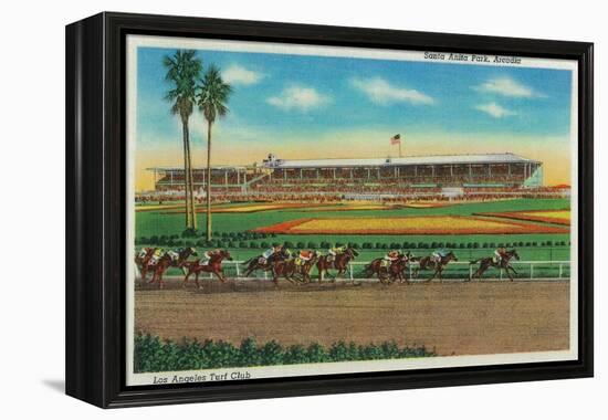 Santa Anita Park Horse Races - Arcadia, CA-Lantern Press-Framed Stretched Canvas