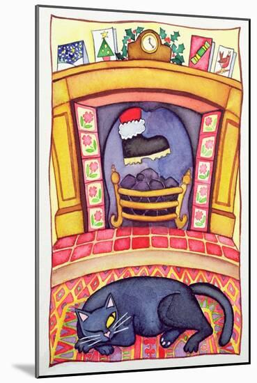 Santa Arriving Down the Chimney-Cathy Baxter-Mounted Giclee Print