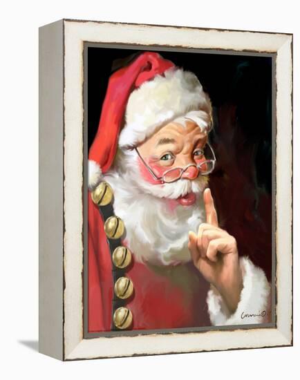 SANTA ASKING FOR QUIET-CHRIS CONSANI-Framed Stretched Canvas