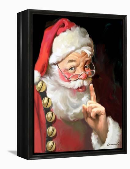 SANTA ASKING FOR QUIET-CHRIS CONSANI-Framed Stretched Canvas