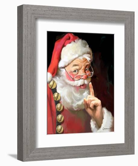 SANTA ASKING FOR QUIET-CHRIS CONSANI-Framed Art Print