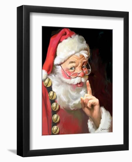 SANTA ASKING FOR QUIET-CHRIS CONSANI-Framed Art Print