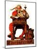 "Santa at His Desk", December 21,1935-Norman Rockwell-Mounted Giclee Print