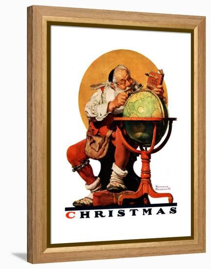 "Santa at the Globe", December 4,1926-Norman Rockwell-Framed Premier Image Canvas