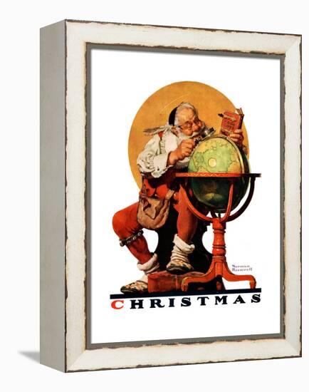 "Santa at the Globe", December 4,1926-Norman Rockwell-Framed Premier Image Canvas