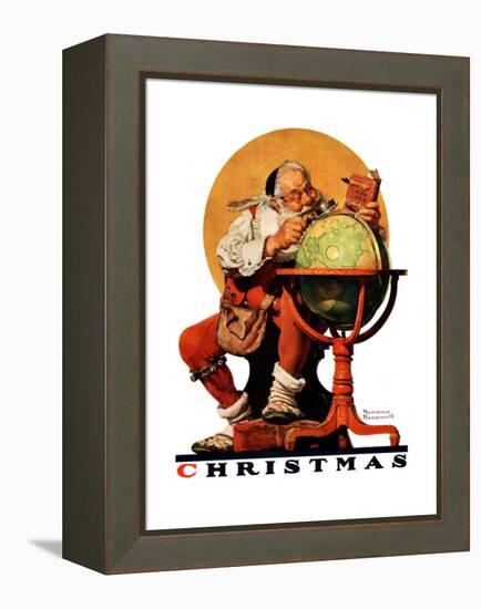 "Santa at the Globe", December 4,1926-Norman Rockwell-Framed Premier Image Canvas