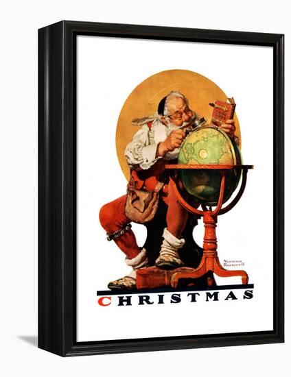 "Santa at the Globe", December 4,1926-Norman Rockwell-Framed Premier Image Canvas