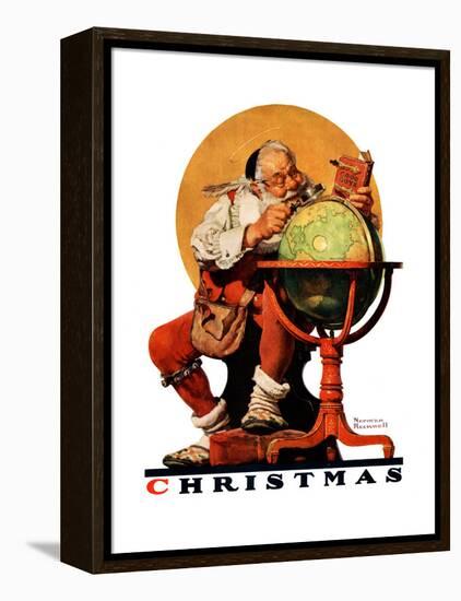 "Santa at the Globe", December 4,1926-Norman Rockwell-Framed Premier Image Canvas