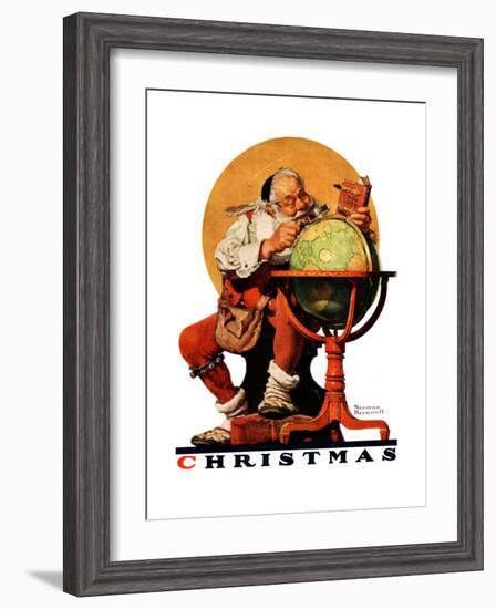 "Santa at the Globe", December 4,1926-Norman Rockwell-Framed Giclee Print