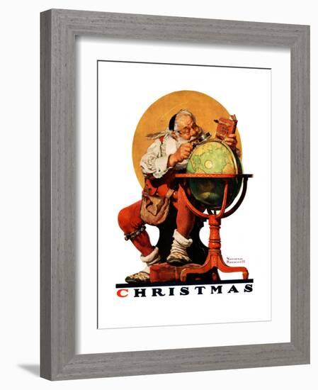 "Santa at the Globe", December 4,1926-Norman Rockwell-Framed Giclee Print