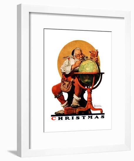 "Santa at the Globe", December 4,1926-Norman Rockwell-Framed Giclee Print