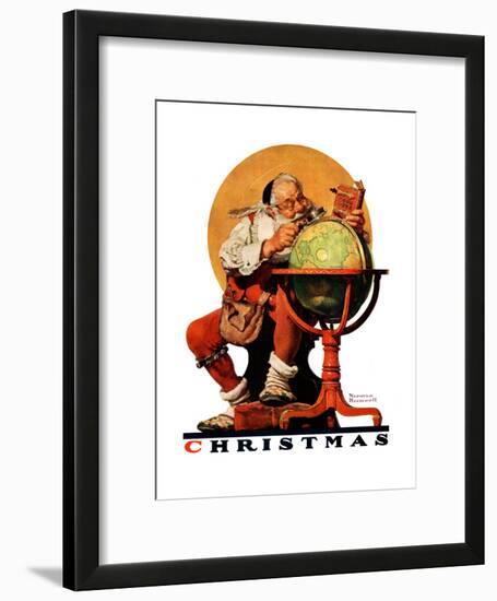 "Santa at the Globe", December 4,1926-Norman Rockwell-Framed Giclee Print