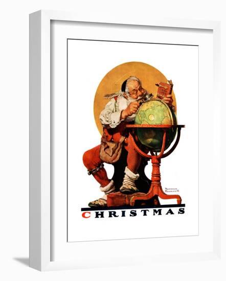 "Santa at the Globe", December 4,1926-Norman Rockwell-Framed Giclee Print