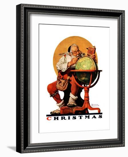 "Santa at the Globe", December 4,1926-Norman Rockwell-Framed Giclee Print