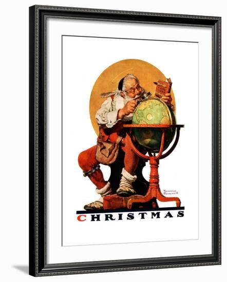 "Santa at the Globe", December 4,1926-Norman Rockwell-Framed Giclee Print