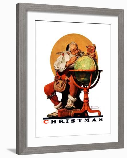"Santa at the Globe", December 4,1926-Norman Rockwell-Framed Giclee Print