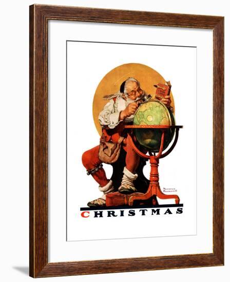 "Santa at the Globe", December 4,1926-Norman Rockwell-Framed Giclee Print