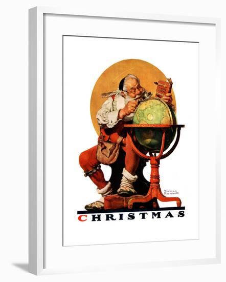 "Santa at the Globe", December 4,1926-Norman Rockwell-Framed Giclee Print