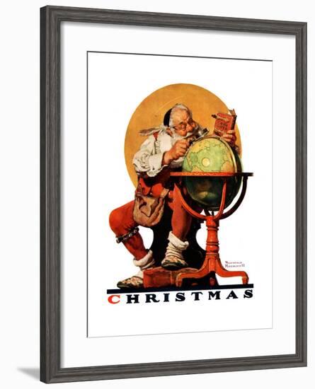 "Santa at the Globe", December 4,1926-Norman Rockwell-Framed Giclee Print