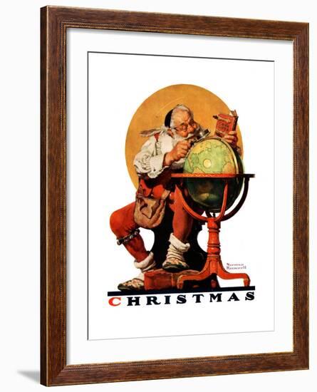 "Santa at the Globe", December 4,1926-Norman Rockwell-Framed Giclee Print