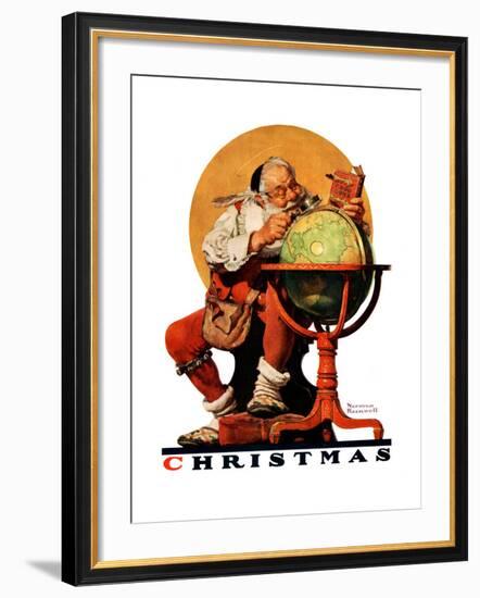 "Santa at the Globe", December 4,1926-Norman Rockwell-Framed Giclee Print