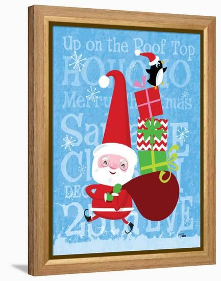 Santa & Bag of Presents-Teresa Woo-Framed Stretched Canvas