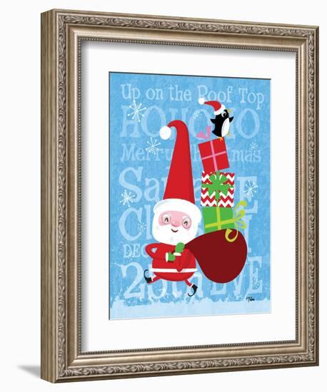 Santa & Bag of Presents-Teresa Woo-Framed Art Print