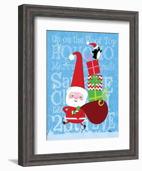 Santa & Bag of Presents-Teresa Woo-Framed Art Print