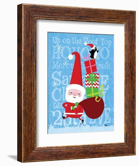 Santa & Bag of Presents-Teresa Woo-Framed Art Print