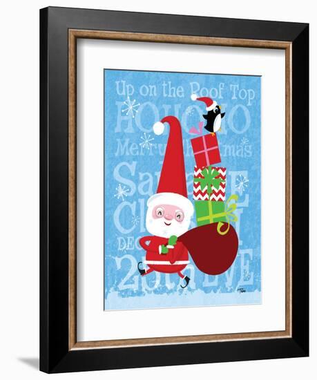 Santa & Bag of Presents-Teresa Woo-Framed Art Print