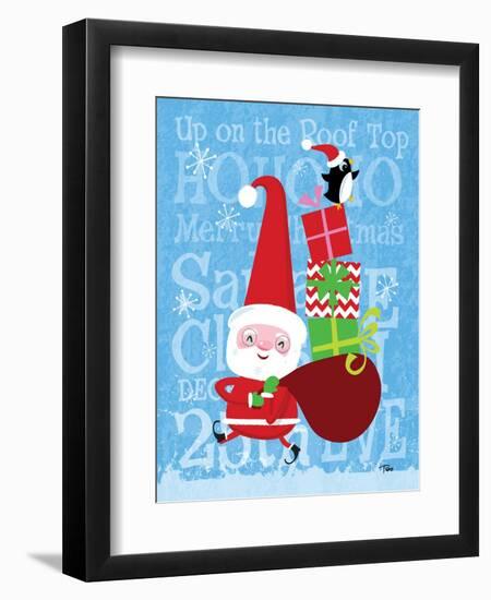 Santa & Bag of Presents-Teresa Woo-Framed Art Print