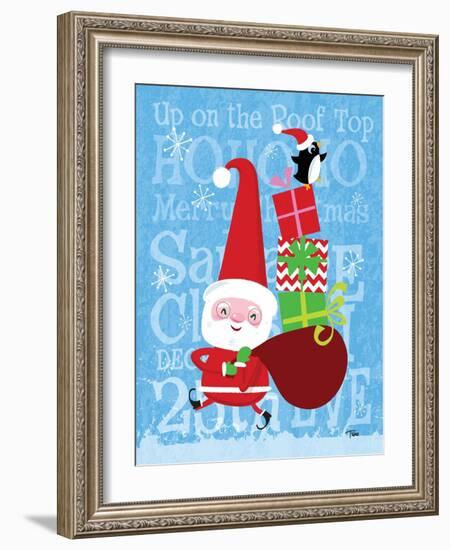 Santa & Bag of Presents-Teresa Woo-Framed Art Print