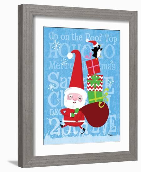 Santa & Bag of Presents-Teresa Woo-Framed Art Print