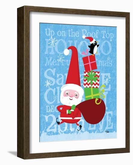 Santa & Bag of Presents-Teresa Woo-Framed Art Print