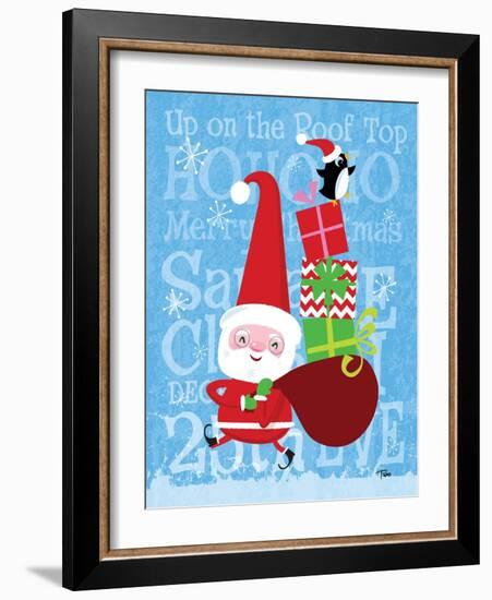 Santa & Bag of Presents-Teresa Woo-Framed Art Print
