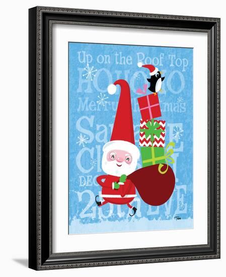 Santa & Bag of Presents-Teresa Woo-Framed Art Print