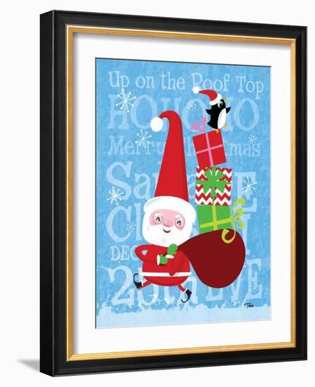 Santa & Bag of Presents-Teresa Woo-Framed Art Print