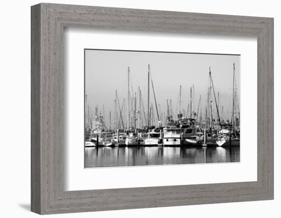 Santa Barbara Boats Mono-John Gusky-Framed Photographic Print