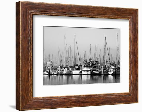 Santa Barbara Boats Mono-John Gusky-Framed Photographic Print