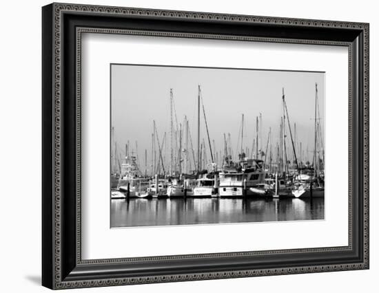 Santa Barbara Boats Mono-John Gusky-Framed Photographic Print