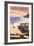 Santa Barbara, California - Woody on Beach-Lantern Press-Framed Art Print