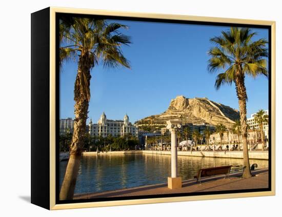 Santa Barbara Castle Seen from the Harbour, Alicante, Valencia Province, Spain, Europe-Guy Thouvenin-Framed Premier Image Canvas