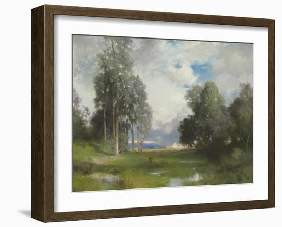 Santa Barbara Mission, 1916 (Oil on Canvas)-Thomas Moran-Framed Giclee Print