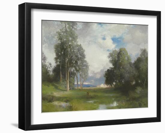 Santa Barbara Mission, 1916 (Oil on Canvas)-Thomas Moran-Framed Giclee Print