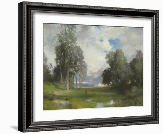 Santa Barbara Mission, 1916 (Oil on Canvas)-Thomas Moran-Framed Giclee Print