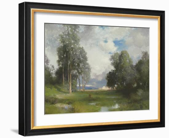 Santa Barbara Mission, 1916 (Oil on Canvas)-Thomas Moran-Framed Giclee Print