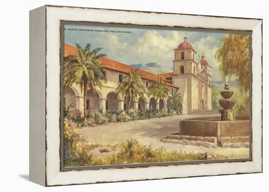 Santa Barbara Mission and Grounds-null-Framed Stretched Canvas